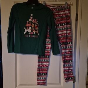 Green Christmas Tree Kids Pajamas